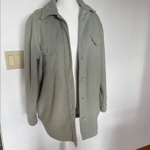 Women’s sage green fleece Shacket